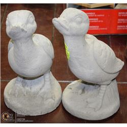 LOT OF 2 CONCRETE DUCKS 9" HIGH