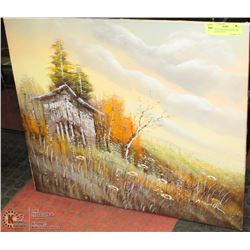 HOUSE ON THE HILL PAINTING BY MILENOIR 24"X20"