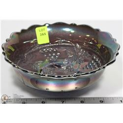 FENTON COBALT BLUE CARNIVAL GLASS GRAPE & CABLE