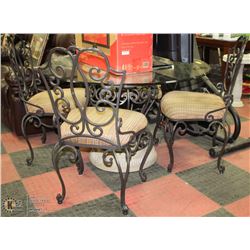 BOMBAY WROUGHT IRON GLASS TABLE WITH