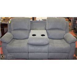 FABRIC DROP DOWN CONSOLE RECLINING SOFA
