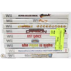 9 WII GAMES SUPER SMASH BROS. SET ETC
