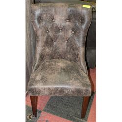 RUSTIC LEATHER STYLE SIDECHAIR