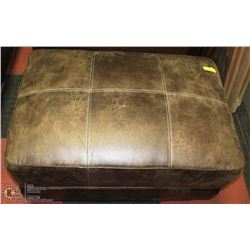 RUSTIC LEATHER STYLE OTTOMAN