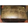 Image 1 : RUSTIC LEATHER STYLE OTTOMAN