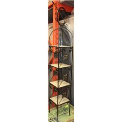 METAL AND TILE SHELVING UNIT WITH GLOBE
