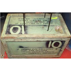 VINTAGE MILITARY WOOD BOX 27"X16"X17"H