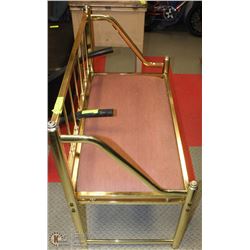 BRASS BENCH WITH PINK CUSHION