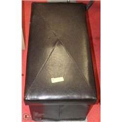 LEATHERETTE OTTOMAN WITH CONTENTS