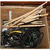 Image 1 : BOX WITH DRUM STICKS CORDS AND MORE