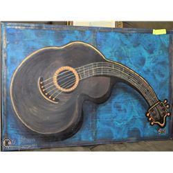 GUITAR CANVAS PAINTING SIGNED SM