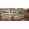 Image 1 : GREEN MICROFIBRE SOFA WITH LOVE SEAT AND 2 CHAIRS