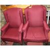 Image 1 : 2 BURGUNDY OCCASSONAL ARM CHAIRS