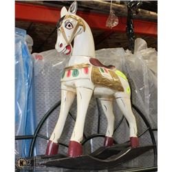 ANTIQUE HANDMADE WOODEN ROCKING HORSE -