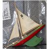 Image 1 : ANTIQUE WOOD & METAL 'RACING STAR' YACHT BY