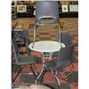 Image 1 : ROUND METAL PATIO TABLE WITH 4 PLASTIC CHAIRS
