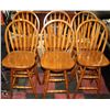 Image 1 : GROUP OF 6 OAK SWIVEL BAR STOOLS