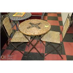 3PC WICKER TABLE AND CHAIR PATIO SET