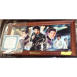 STAINED GLASS PANORAMA ELVIS PICTURE W/ COA