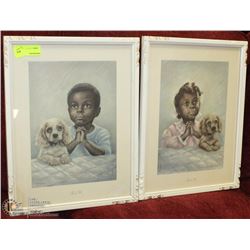 PAIR OF ESTATE AFRICAN AMERICAN CHILD PICTURES