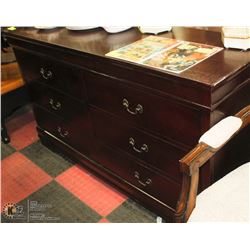 CHERRY COLOR SOLID WOOD 6 DRAWER DRESSER