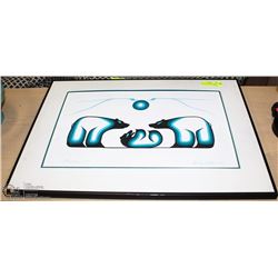 STANLEY DUBOIS POLAR BEAR PAINTING 18"X25" MATTED