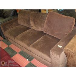 BROWN CLOTH SOFA 80"X35"