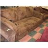 Image 1 : CLOTH BROWN SOFA  AND NON MATCHING LOVESEAT