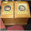 Image 1 : WOOD POTATO & ONION STAND