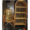 Image 1 : WICKER 54X24 SHELF WITH WICKER CHAIR