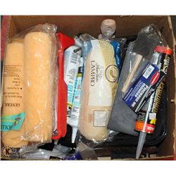 BOX OF PAINTING SUPPLIES