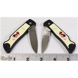 LOT OF 2 HAWK TOPLESS WOMEN KNIVES