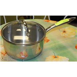 NEW ST STEEL COOKING POT WITH LID