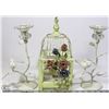 Image 1 : COUNTRY CHIC DECORATIVE BIRD CAGE WITH PAIR OF