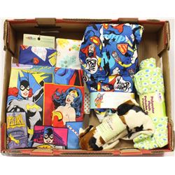 FLAT OF ASSORTED CHILDRENS FABRIC REMNANTS