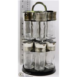 12-PC SPICE RACK SET ON SPINNER BASE
