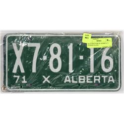MATCHING PAIR OF ALBERTA 71 LICENSE PLATES