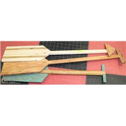3 WOOD HANDMADE DECORATIVE PADDLES