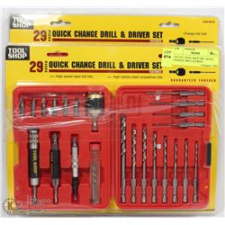 LOT OF 2 TOOL SHOP 29PC QUICK CHANGE DRILL & DRIVE
