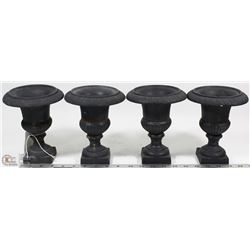 4 CAST IRON PLANTERS 7" H