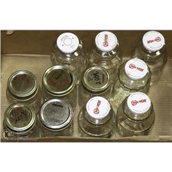 FLAT OF VINTAGE CANNING JARS