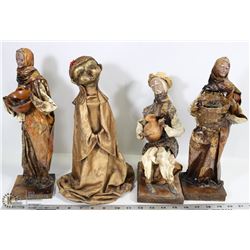 LOT OF 4 PAPER MACHE DOLLS