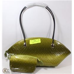 GREEN SNAKESKIN STYLE 2IN1 HANDBAG