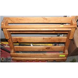 WOODEN WALL HANGING WINE RACK