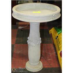 CONCRETE ACORN STYLE 2 PIECE BIRDBATH 16"X23"