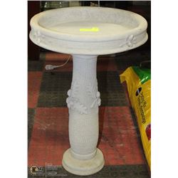 CONCRETE ACORN STYLE 2 PIECE BIRDBATH 16"X23"