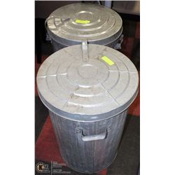 LOT 2 GALVANIZED GARBAGE CANS