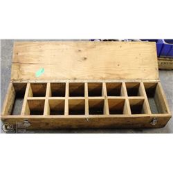 LOCKABLE WOODEN PARTS STORAGE BOX 40"X11"