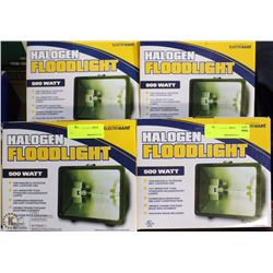 LOT OF 4 ELECTRY MART HALOGEN FLOOD LIGHTS 500W