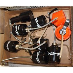 LOT OF 9 HANDLED OIL CANS